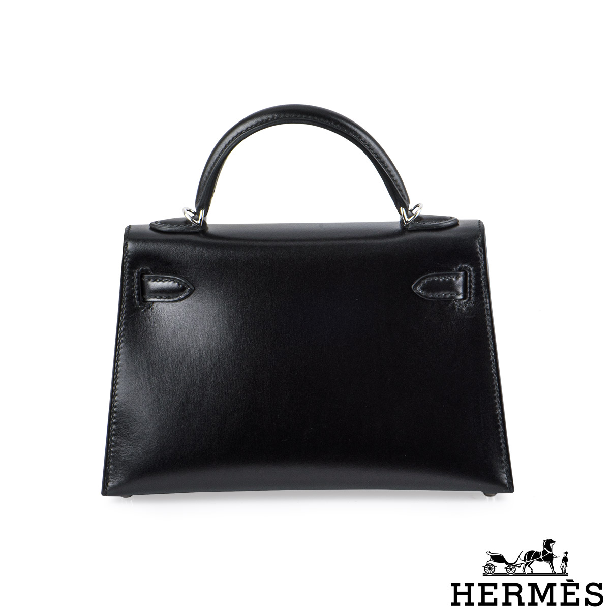Hermès Kelly II Sellier Mini 20cm Noir Veau Box PHW